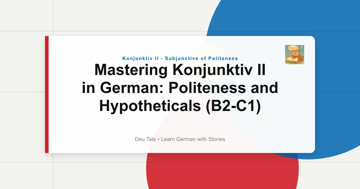 Mastering Konjunktiv II in German: Politeness and Hypotheticals (B2-C1)