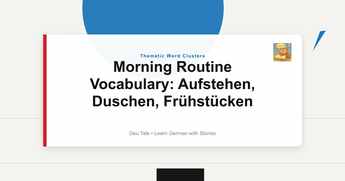 Morning Routine Vocabulary: Aufstehen, Duschen, Frühstücken 