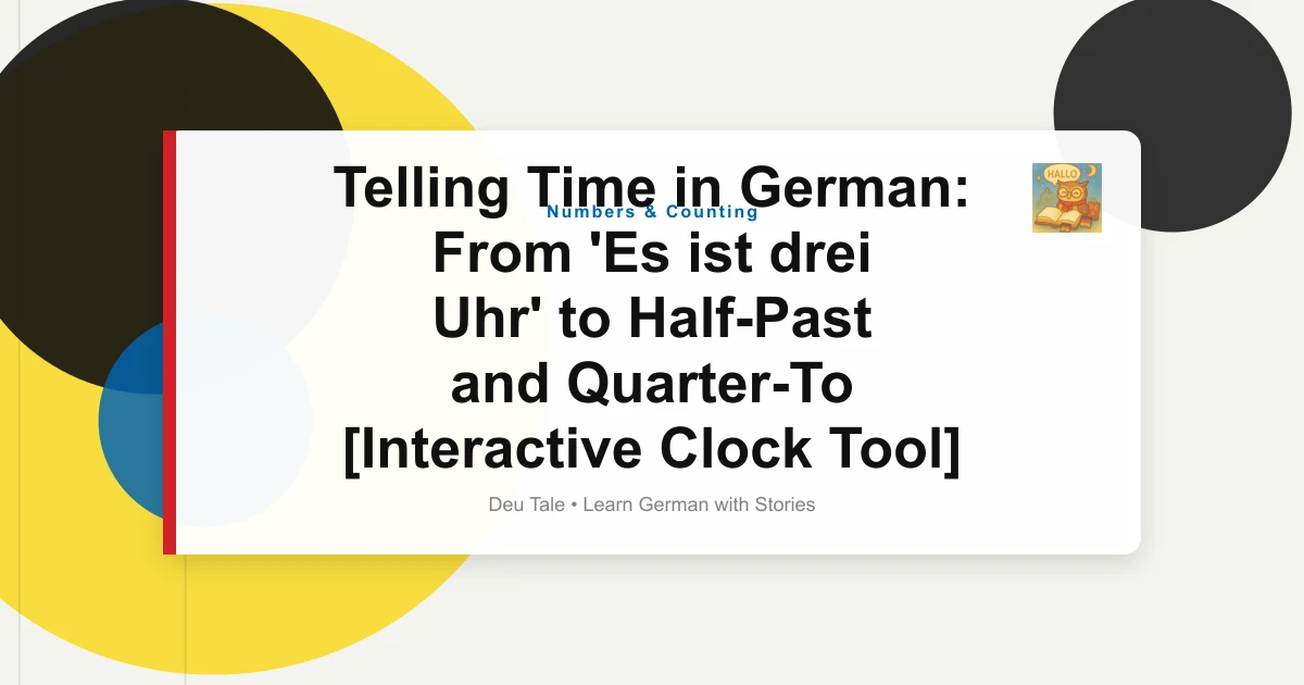 Telling Time in German: From 'Es ist drei Uhr' to Half-Past and Quarter-To [Interactive Clock Tool]
