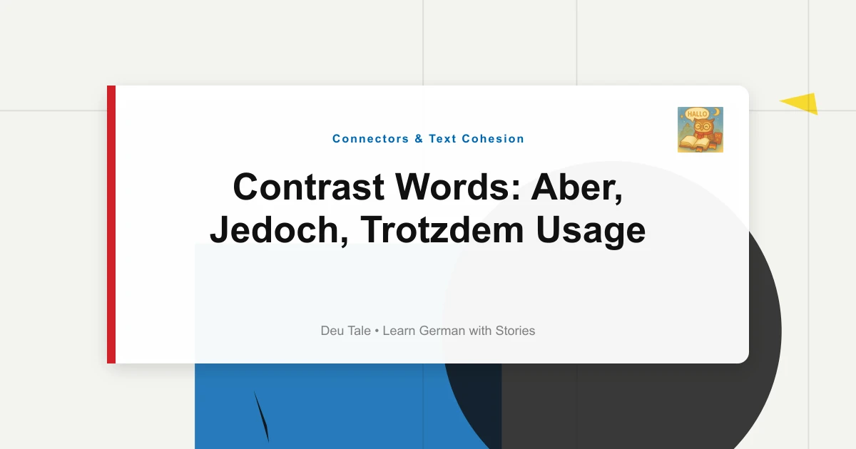 Featured image for Contrast Words: Aber, Jedoch, Trotzdem Usage