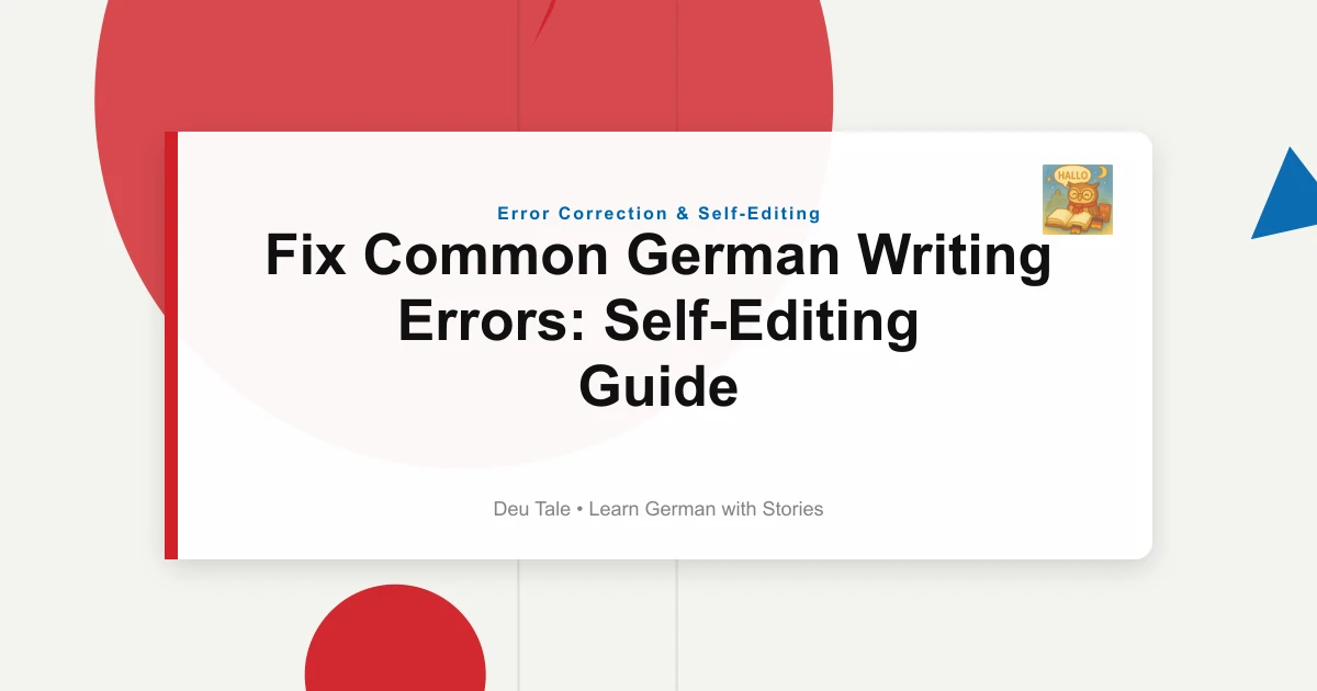 Fix Common German Writing Errors: Self-Editing Guide