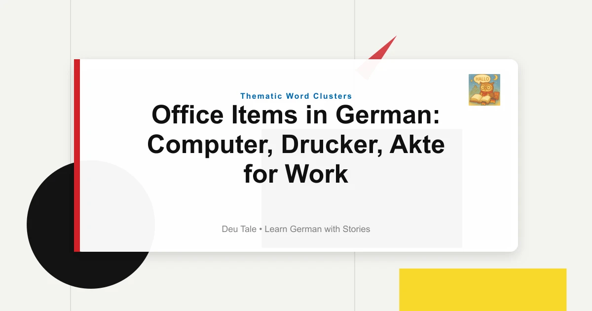 Office Items in German: Computer, Drucker, Akte for Work