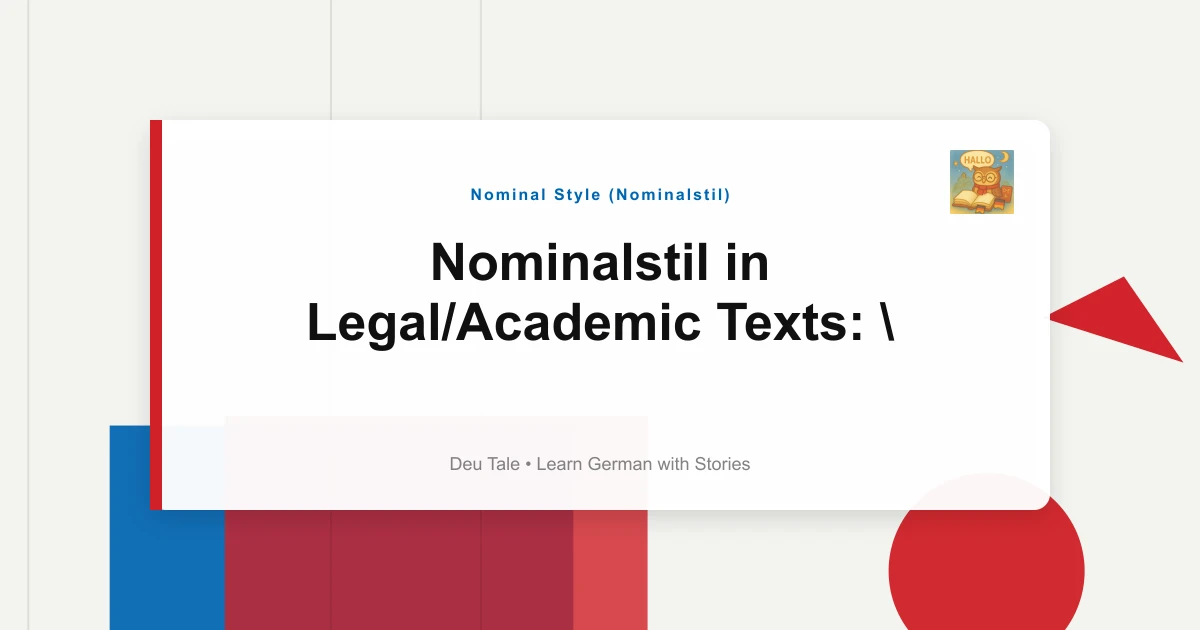 Featured image for Nominalstil in Legal/Academic Texts: "Die Durchführung Der Maßnahme"