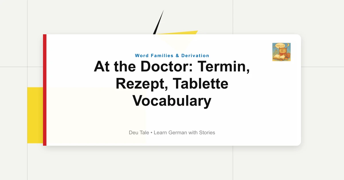 At the Doctor: Termin, Rezept, Tablette Vocabulary 