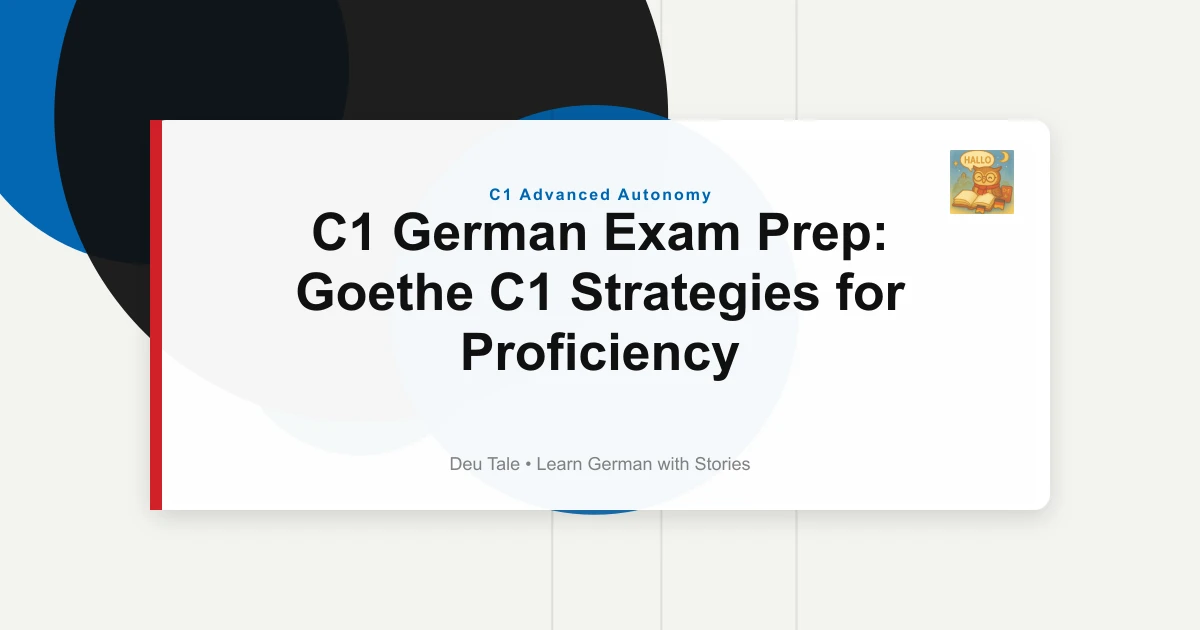 C1 German Exam Prep: Goethe C1 Strategies for Proficiency
