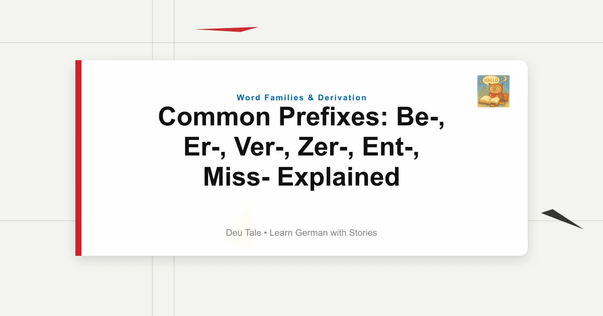 Common Prefixes: Be-, Er-, Ver-, Zer-, Ent-, Miss- Explained