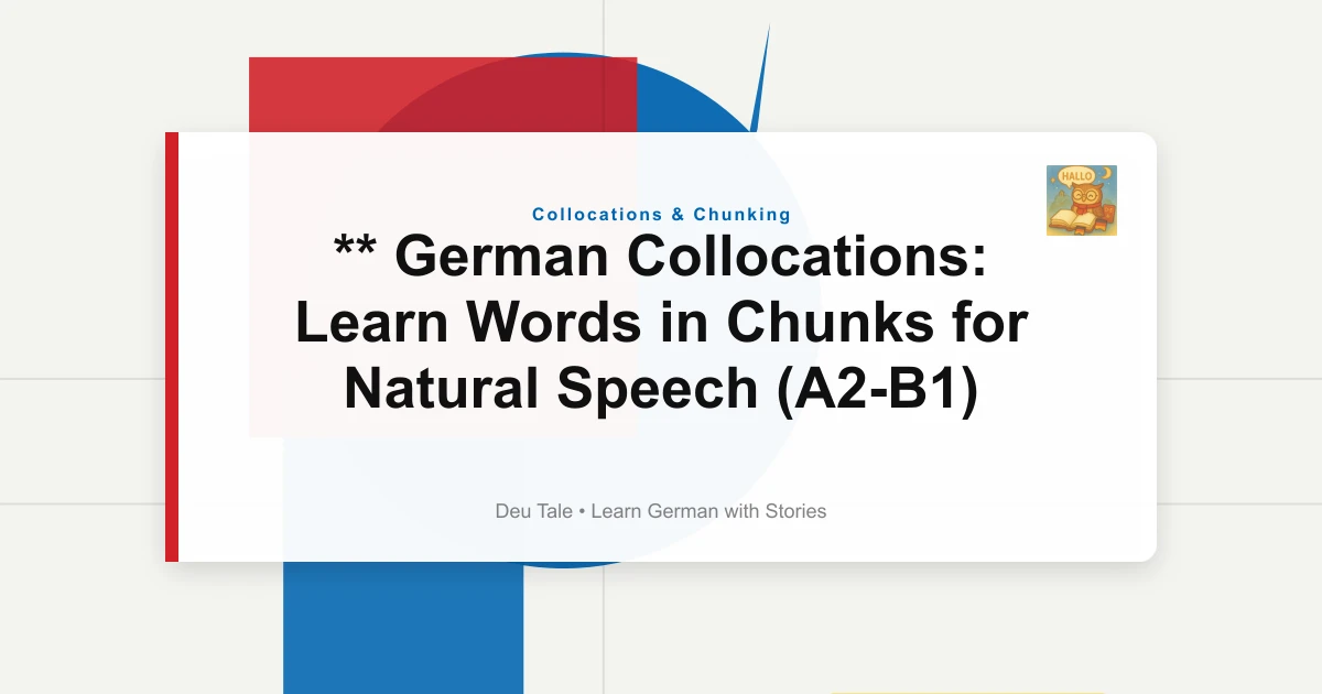 ** German Collocations: Learn Words in Chunks for Natural Speech (A2-B1)
