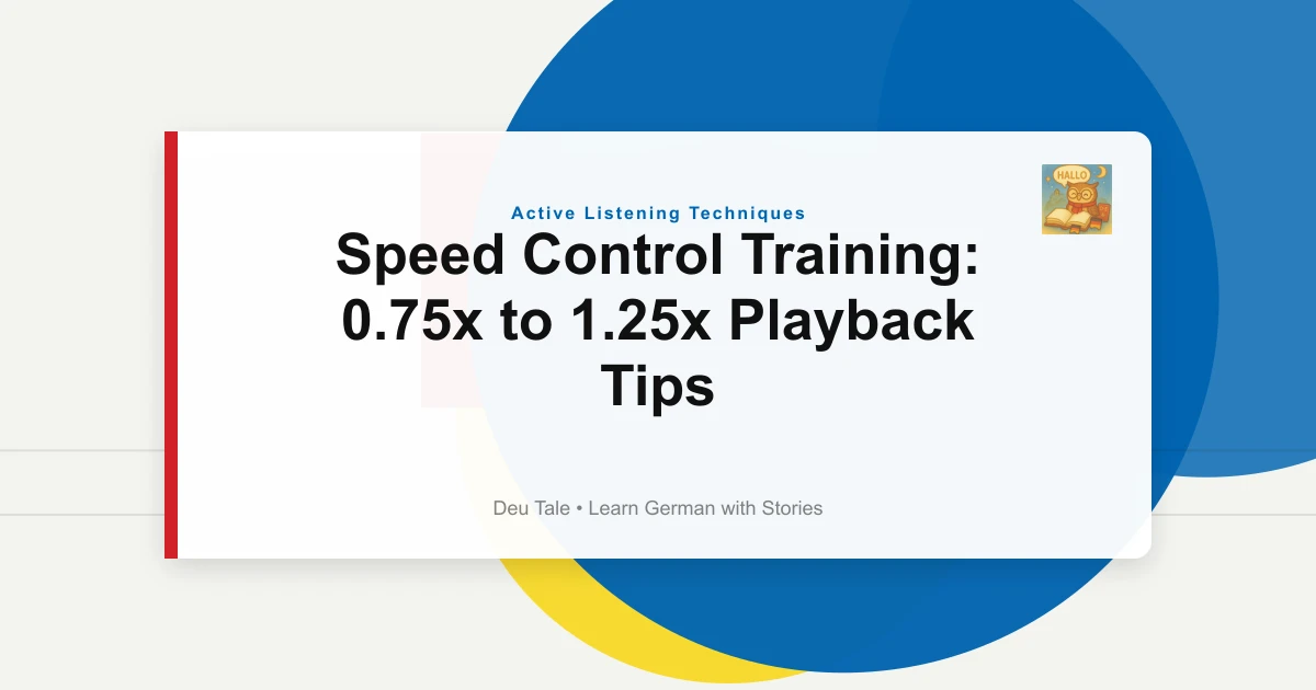 Speed Control Training: 0.75x to 1.25x Playback Tips