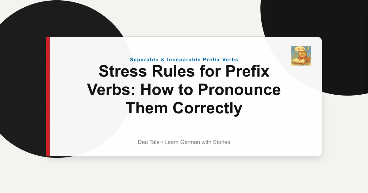 Stress Rules for Prefix Verbs: How to Pronounce Them Correctly