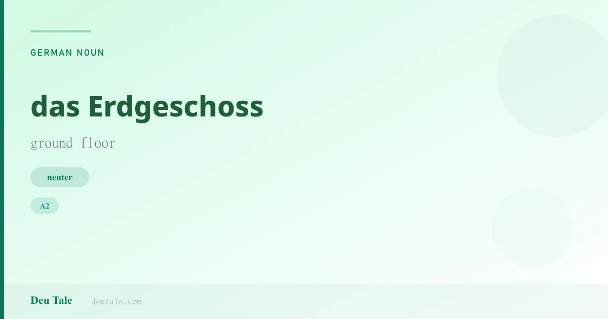 das Erdgeschoss — German neuter noun meaning ground floor (A2)