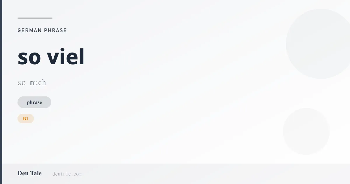 so viel — German phrase meaning so much (B1)